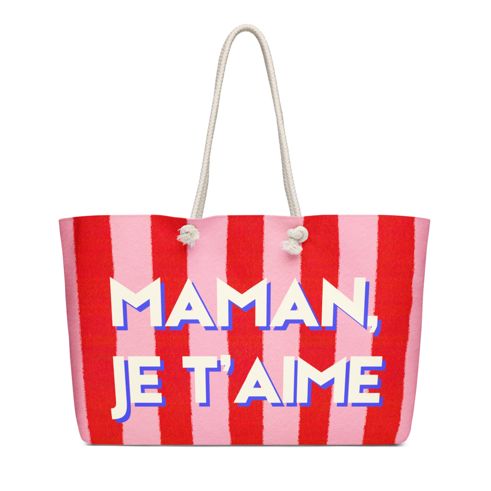 Maman, Je T'Aime Weekender Bag - White