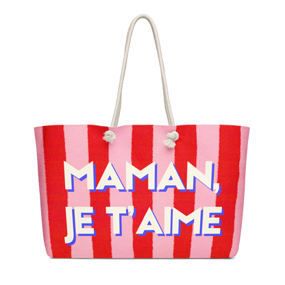 Maman, Je T'Aime Weekender Bag - White
