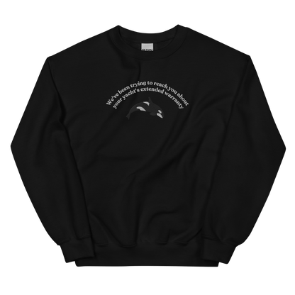 "We've been trying to reach you about your yacht's extended warranty" Embroidered Orca Whale Unisex Sweatshirt - Polychrome Goods 🍊