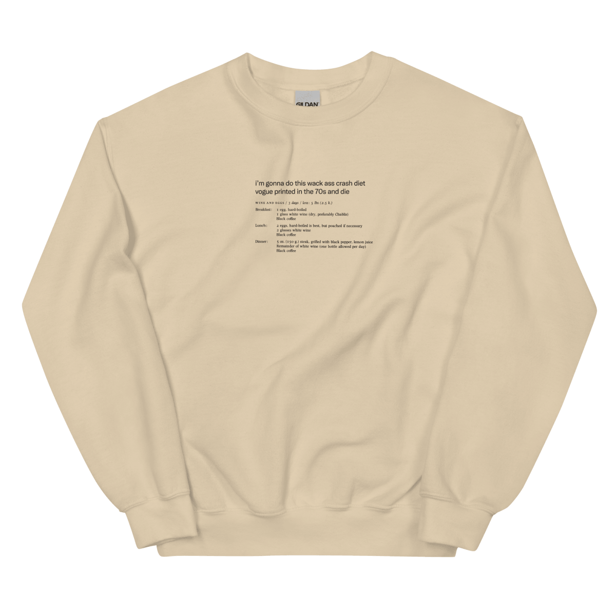 Whack Ass Vogue Crash Diet Shirt Sweatshirt - Polychrome Goods 🍊