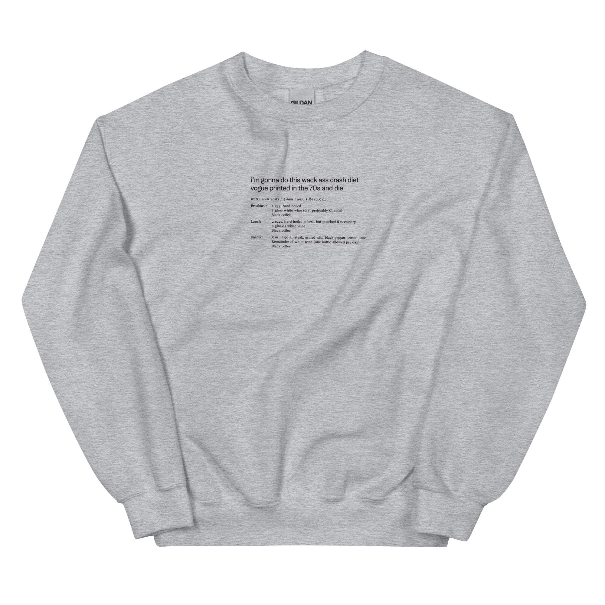 Whack Ass Vogue Crash Diet Shirt Sweatshirt - Polychrome Goods 🍊