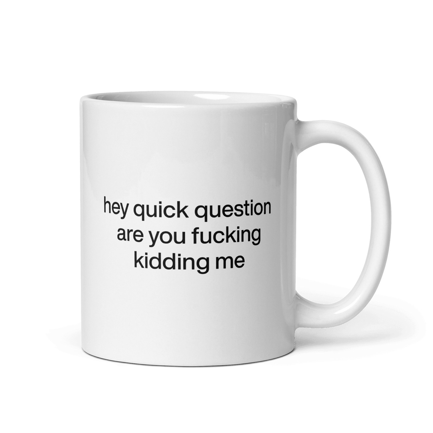 Hey quick question are you fucking kidding me Mug