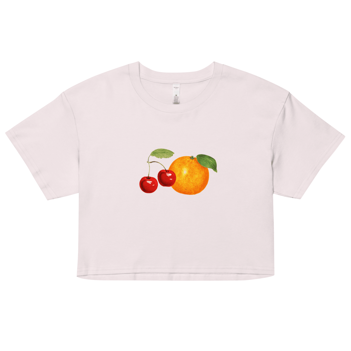 Women's Orange Cherry Fruit Crop Top T-Shirt - Polychrome Goods 🍊