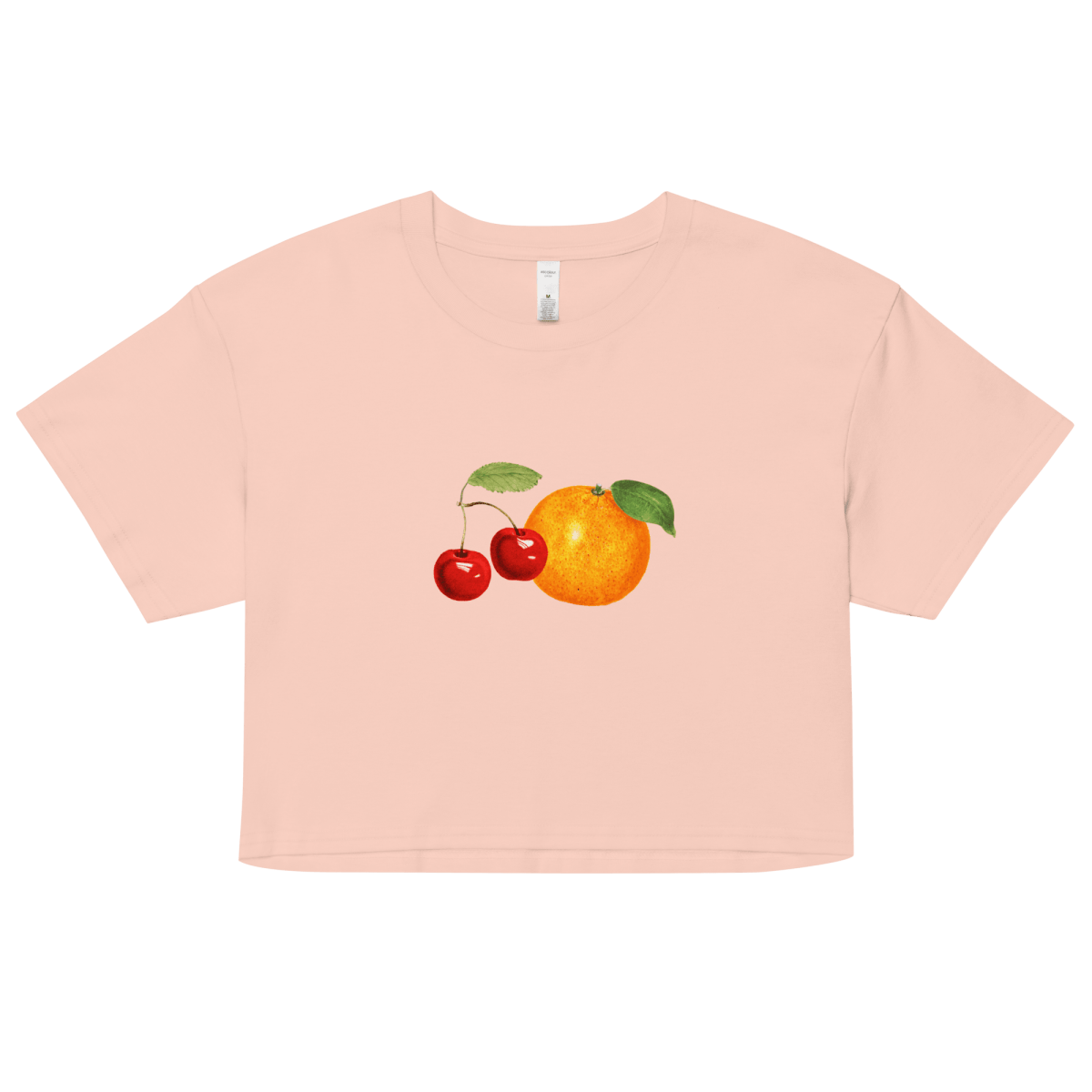 Women's Orange Cherry Fruit Crop Top T-Shirt - Polychrome Goods 🍊